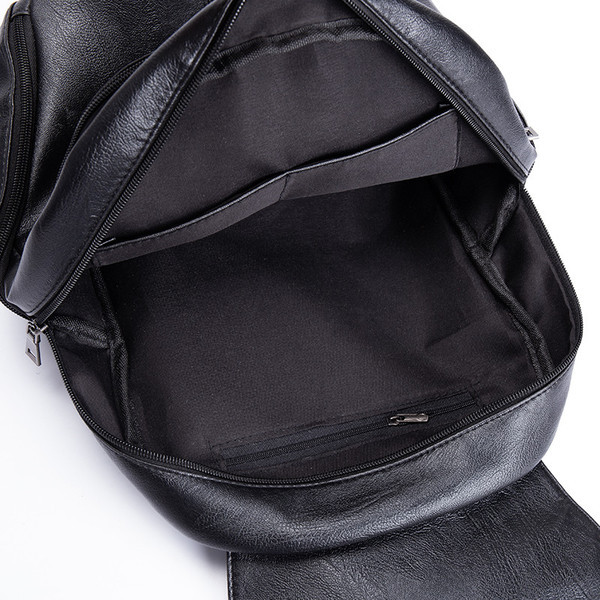 Rucsac casual dama de culoare neagra din piele ecologica