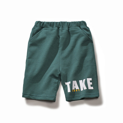 Παιδικά παντελόνια μικρού μήκους για αγόρια με επιγραφή και τσέπη