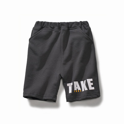 Παιδικά παντελόνια μικρού μήκους για αγόρια με επιγραφή και τσέπη