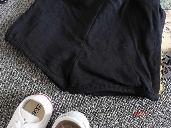 Pantaloni scurți moderni pentru fete pentru copii cu paiete aurii și negre