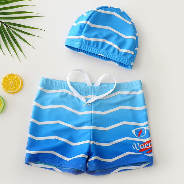 Modern gyerek fürdőruha fiúknak két színben két részben