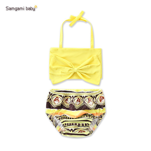 Costum de baie modern pentru copii din două părți cu element 3D