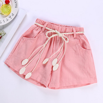 Модерни детски къси панталони с джобове  и еластична талия в два цвята 