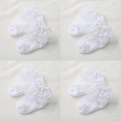 Σετ από τέσσερις κάλτσες με δαντέλες για κορίτσια