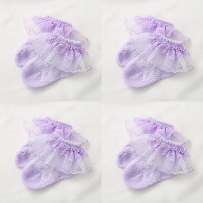 Σετ από τέσσερις κάλτσες με δαντέλες για κορίτσια