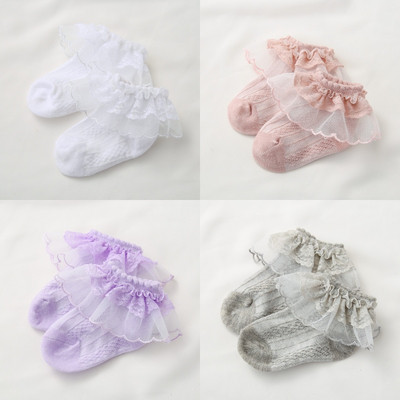 Σετ από τέσσερις κάλτσες με δαντέλες για κορίτσια