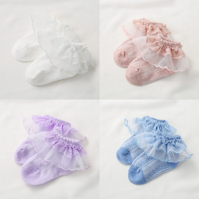 Σετ από τέσσερις κάλτσες με δαντέλες για κορίτσια