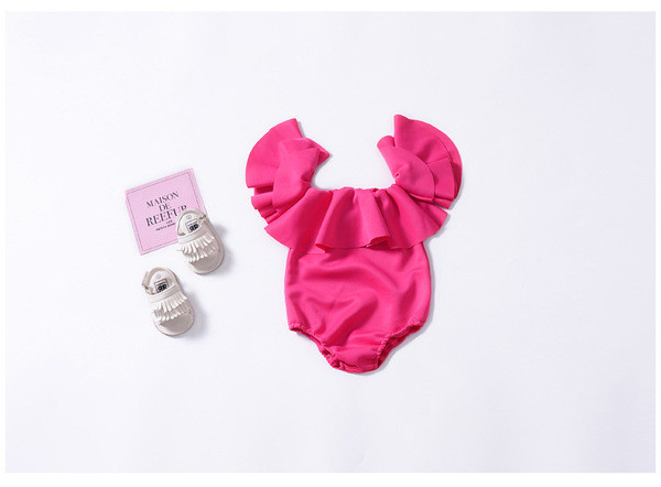 Costum de baie elegant pentru copii, în culoarea roz