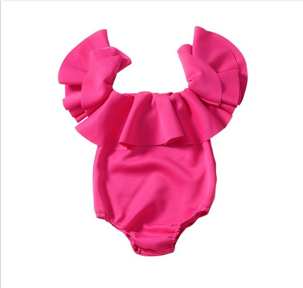 Costum de baie elegant pentru copii, în culoarea roz