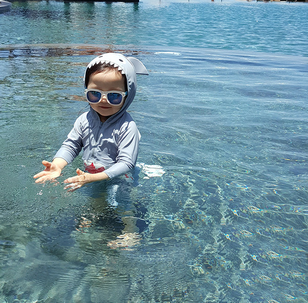 Alkalmi gyerek fürdőruha fiúknak és lányoknak 3D elemmel