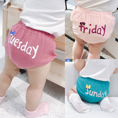 Modern children`s underwear for girls in several colors with an inscription