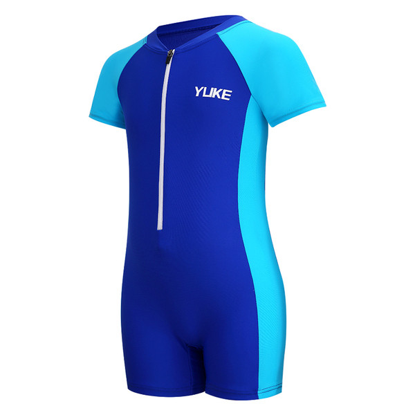 Μοντέρνα παιδική μαγιό με φερμουάρ και επιγραφή