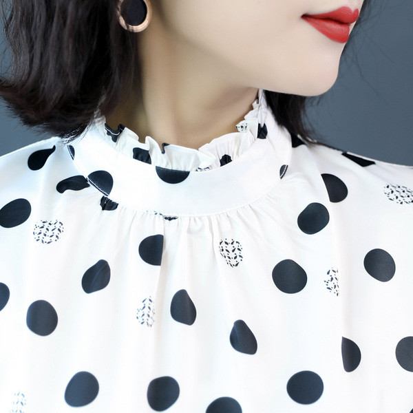 Stílusos női pöttyös ing, hosszú ujjal, két modellben