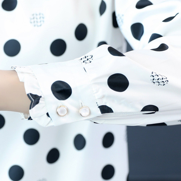 Stílusos női pöttyös ing, hosszú ujjal, két modellben