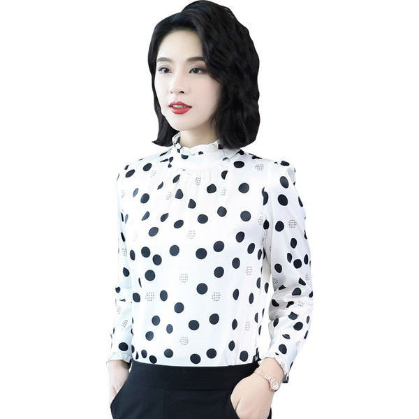 Stílusos női pöttyös ing, hosszú ujjal, két modellben