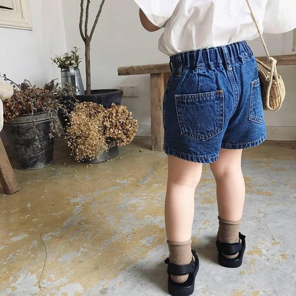 Blugi scurți pentru copii actuali pentru fete de culoare închisă