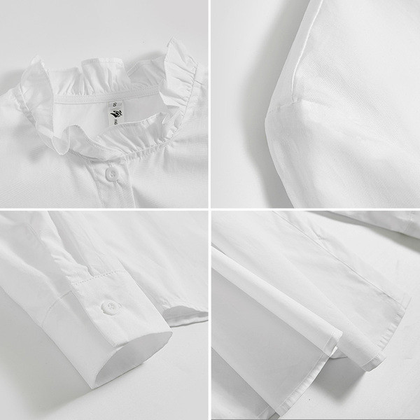 Stílusos, fehér, hosszú ujjú női ing