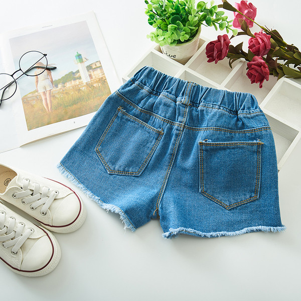 Blugi moderni pentru copii scurti pentru fete cu aplicatie colorata