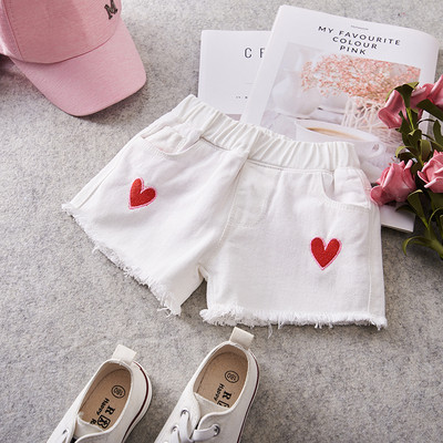 Καθημερινά παιδικά σορτς για κορίτσια με κεντήματα σε δύο χρώματα