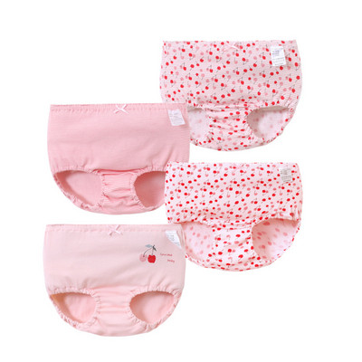 Σετ τεσσάρων τεμαχίων παιδικού βαμβακερού εσώρουχου για κορίτσια σε διαφορετικά χρώματα