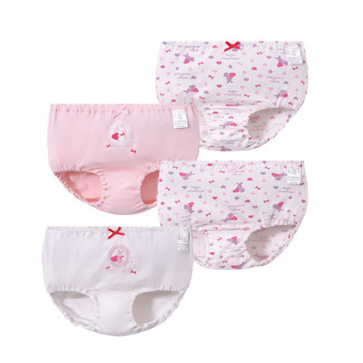 Σετ τεσσάρων τεμαχίων παιδικού βαμβακερού εσώρουχου για κορίτσια σε διαφορετικά χρώματα
