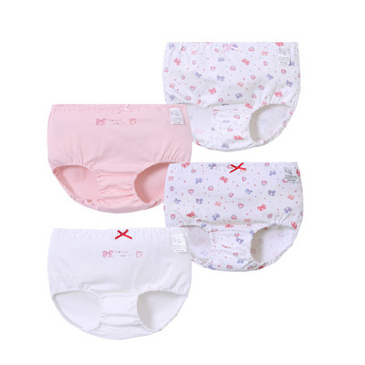 Σετ τεσσάρων τεμαχίων παιδικού βαμβακερού εσώρουχου για κορίτσια σε διαφορετικά χρώματα