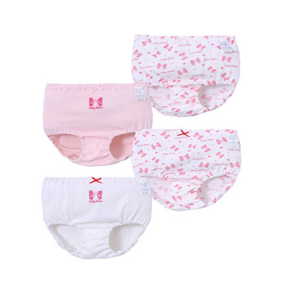 Σετ τεσσάρων τεμαχίων παιδικού βαμβακερού εσώρουχου για κορίτσια σε διαφορετικά χρώματα