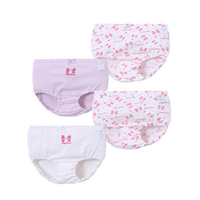Σετ τεσσάρων τεμαχίων παιδικού βαμβακερού εσώρουχου για κορίτσια σε διαφορετικά χρώματα
