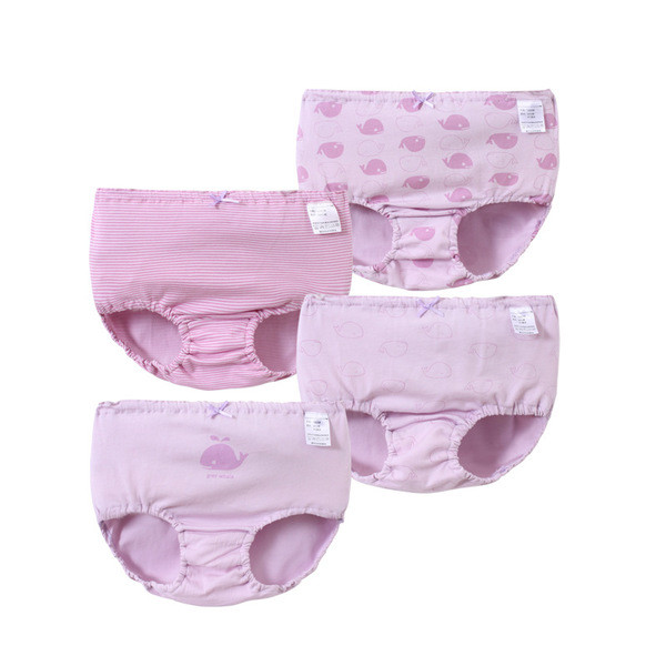 Σετ τεσσάρων τεμαχίων παιδικού βαμβακερού εσώρουχου για κορίτσια σε διαφορετικά χρώματα