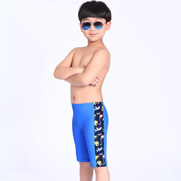 Costum de baie modern pentru copii in albastru pentru baieti