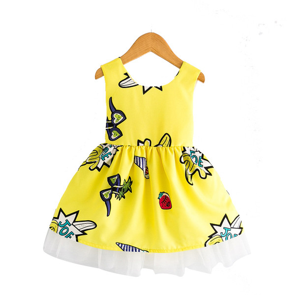 ÚJ Aktuális gyerekruha szabású modell színes motívumokkal és tüllel