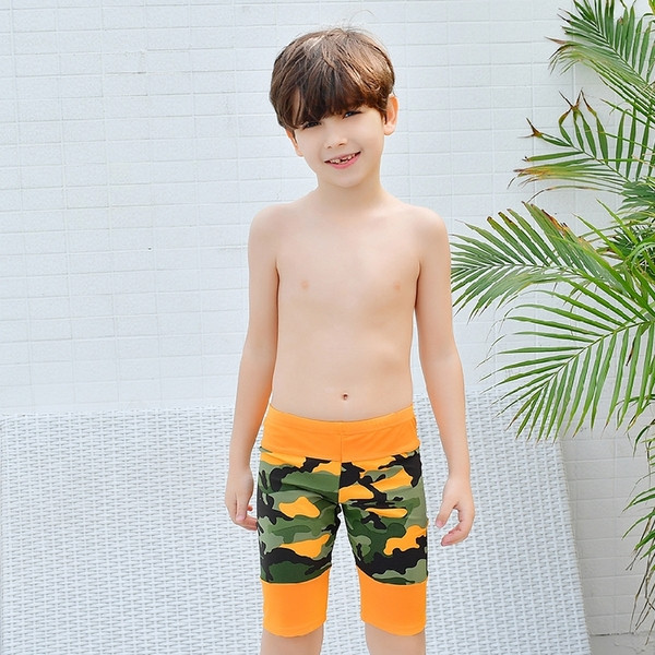 Costum de baie pentru copii modern pentru baieti cu model de camuflaj in doua culori