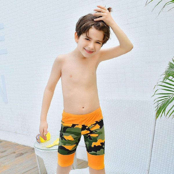 Costum de baie pentru copii modern pentru baieti cu model de camuflaj in doua culori