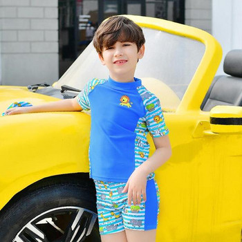 Детски бански костюм за момчета с апликация в два цвята