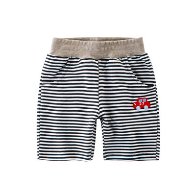 Pantaloni scurți pentru copii în dungi pentru băieți cu aplicație