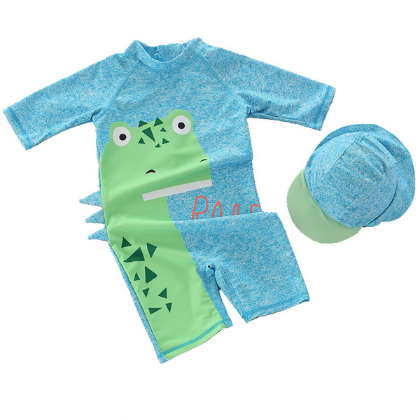 Gyermek teljes fürdőruha fiúknak 3D elemmel