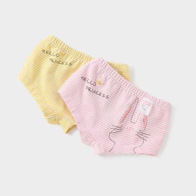 Daily children`s underwear for girls with applique and inscription in two colors