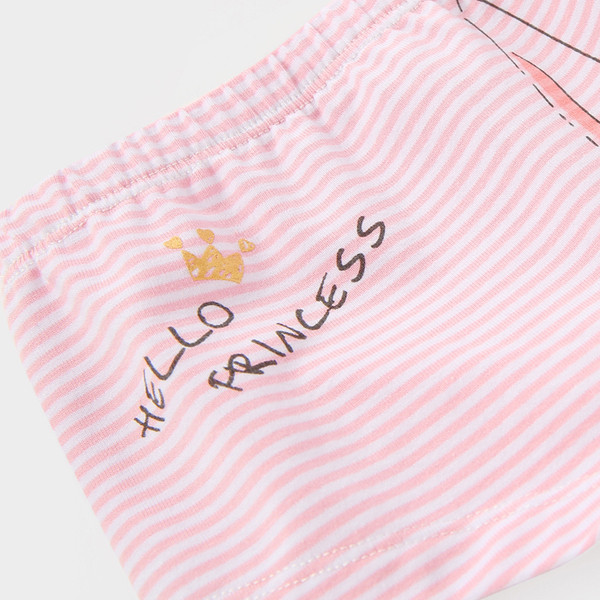 Napi gyerek fehérnemű lányoknak rátéttel és felirattal két színben