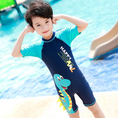 Costum de baie intreg pentru baieti cu aplicatie