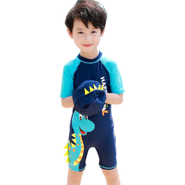 Costum de baie intreg pentru baieti cu aplicatie