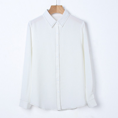 Cămașă elegantă de damă cu mâneci lungi și decolteu în V în două culori