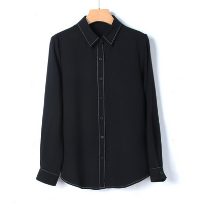 Cămașă elegantă de damă cu mâneci lungi și decolteu în V în două culori