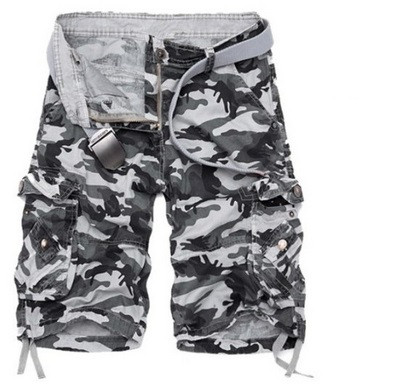 Casual men`s shorts with camouflage pattern in several colors