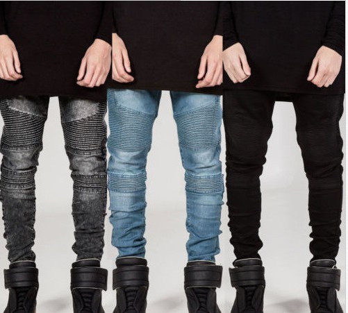 Μοντέρνα τζην ανδρικά με τσέπες σε τέσσερα χρώματα