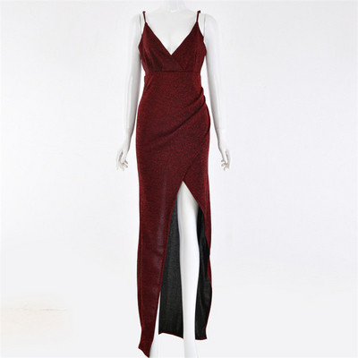 Stílusos női ruha hosszú modell, több színben hasítékkal