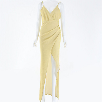 Stílusos női ruha hosszú modell, több színben hasítékkal