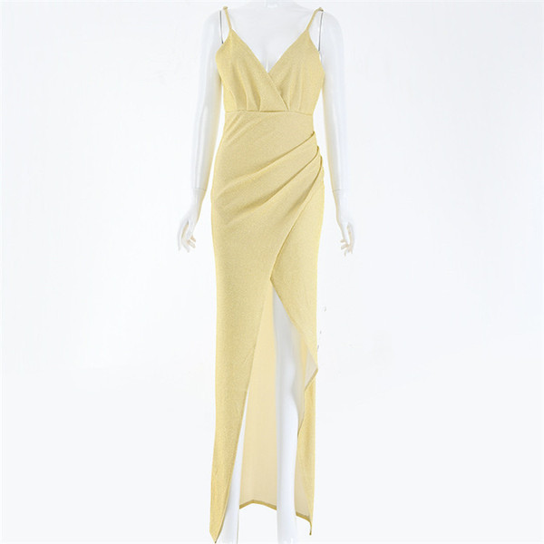 Stílusos női ruha hosszú modell, több színben hasítékkal