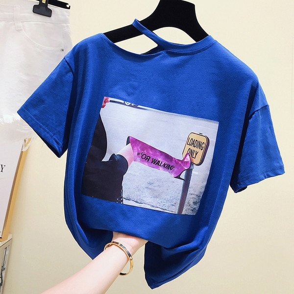 Tricou de dama modern cu imprimeu in trei culori