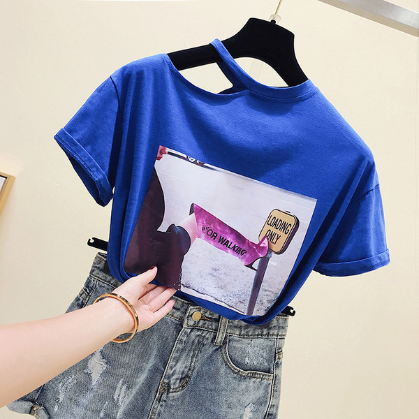 Tricou de dama modern cu imprimeu in trei culori