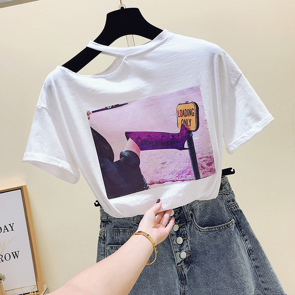 Tricou de dama modern cu imprimeu in trei culori